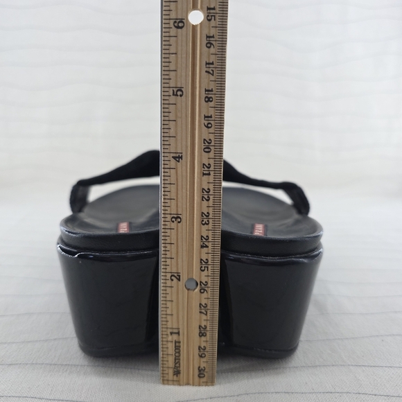 Prada Womens Sport Slides Black Platforms Shoes Vintage Y2K Size EU 37.5 - Picture 7 of 15